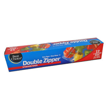 PE color zipper resealable 2 gallon zipper bags