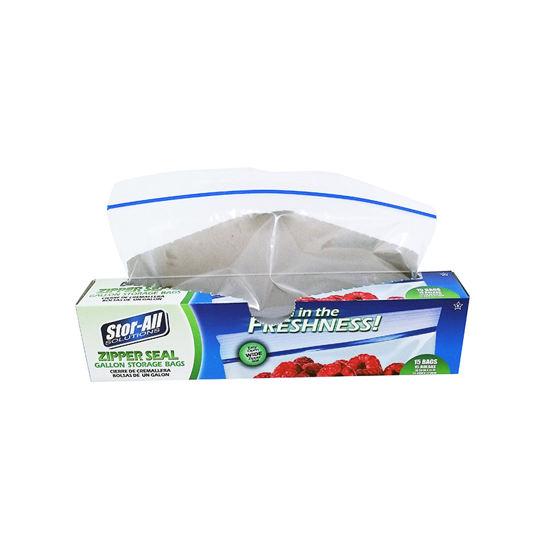 Plastic zipper food storage bag wide zipper 268x 279mm