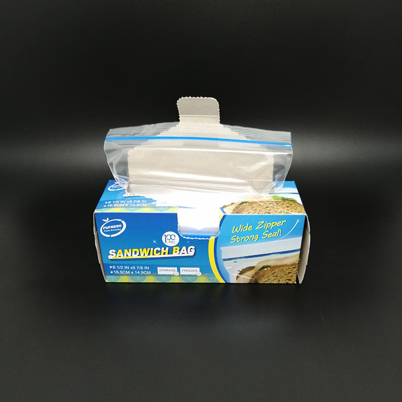 Plastic zipper seal ziplock sandwich bag