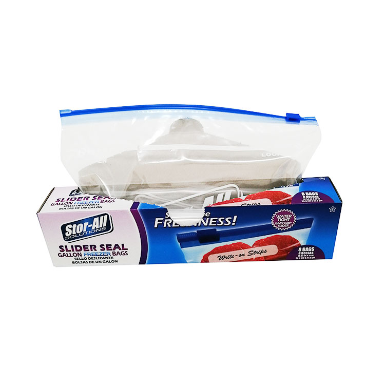 Plastic slider seal gallon bags